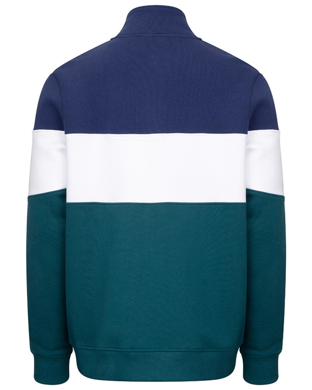 Nordic Blue Meditteanea coloured Hoggs of Fife Dumfries 1888 Mens Quarter Zip Sweatshirt on white background 