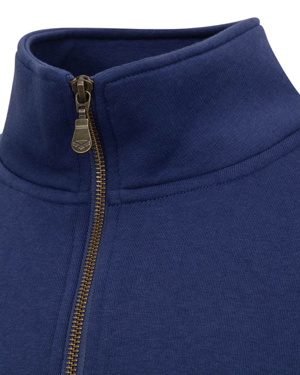 Nordic Blue Meditteanea coloured Hoggs of Fife Dumfries 1888 Mens Quarter Zip Sweatshirt on white background 