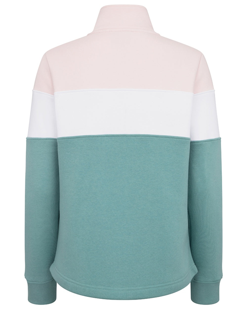 Mineral Blue Pink coloured Hoggs of Fife Dumfries 1888 Womens Quarter Zip Sweatshirt on white background 
