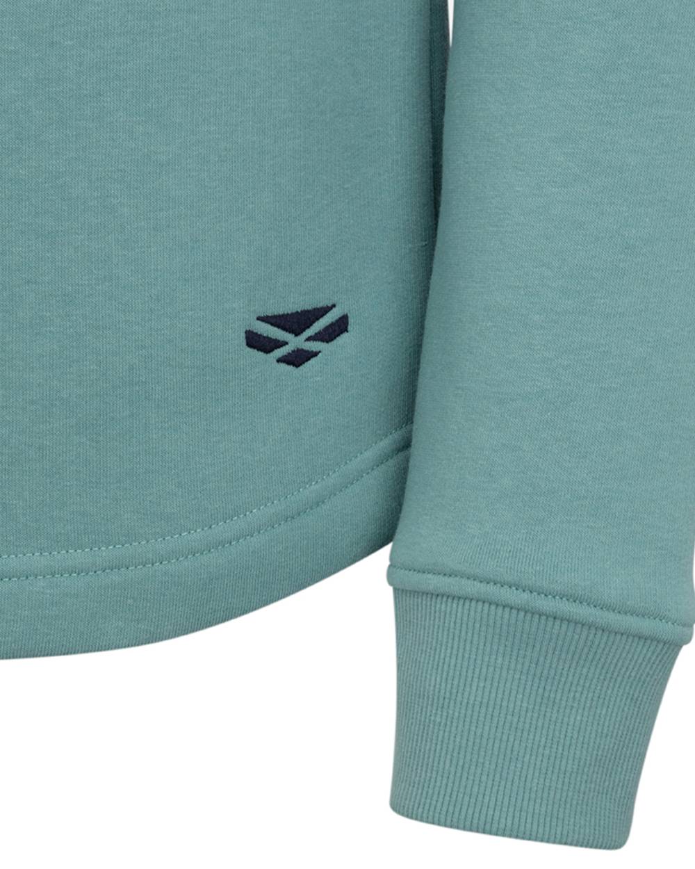 Mineral Blue Pink coloured Hoggs of Fife Dumfries 1888 Womens Quarter Zip Sweatshirt on white background 
