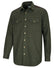 Hoggs Of Fife Dunvegan Heavyweight Flannel Shirt - Loden Green Cotton Workwear Shirt With Pockets