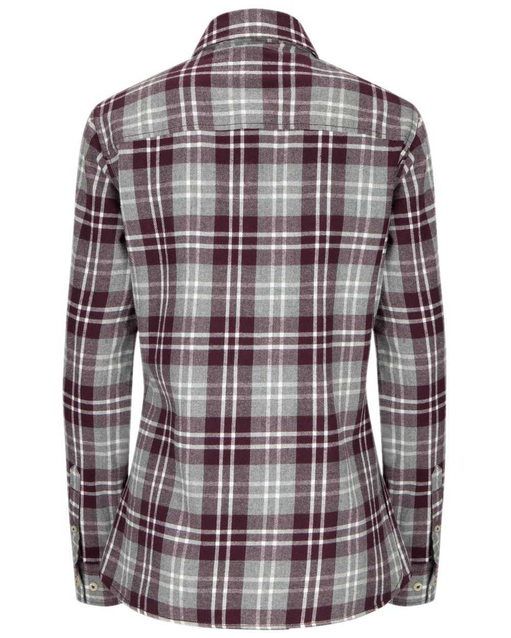 Marled Merlot Coloured Hoggs of Fife Eilidh Ladies Shirt on white background 
