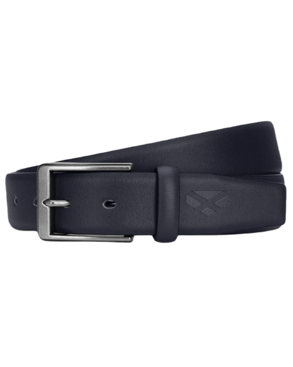 Black Coloured Hoggs of Fife Feather Edge Leather 35mm Belt on white background 