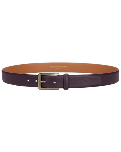 Dark Brown Coloured Hoggs of Fife Feather Edge Leather 35mm Belt on white background 