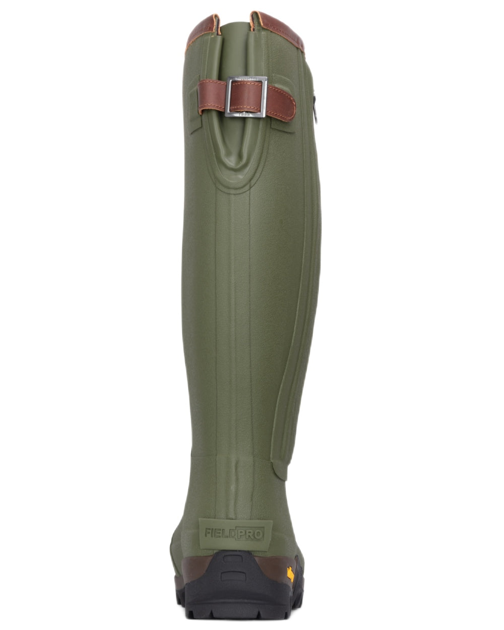 Field Green coloured Hoggs of Fife Field Sport Full Zip Wellingtons on white background 