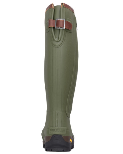 Field Green coloured Hoggs of Fife Field Sport Full Zip Wellingtons on white background 
