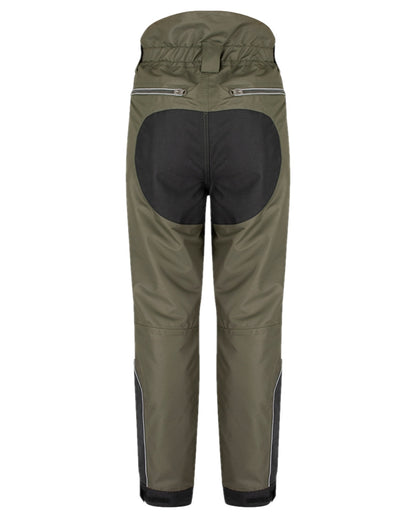 Dark Olive Coloured Hoggs of Fife Field Tech Waterproof Trousers on white background 