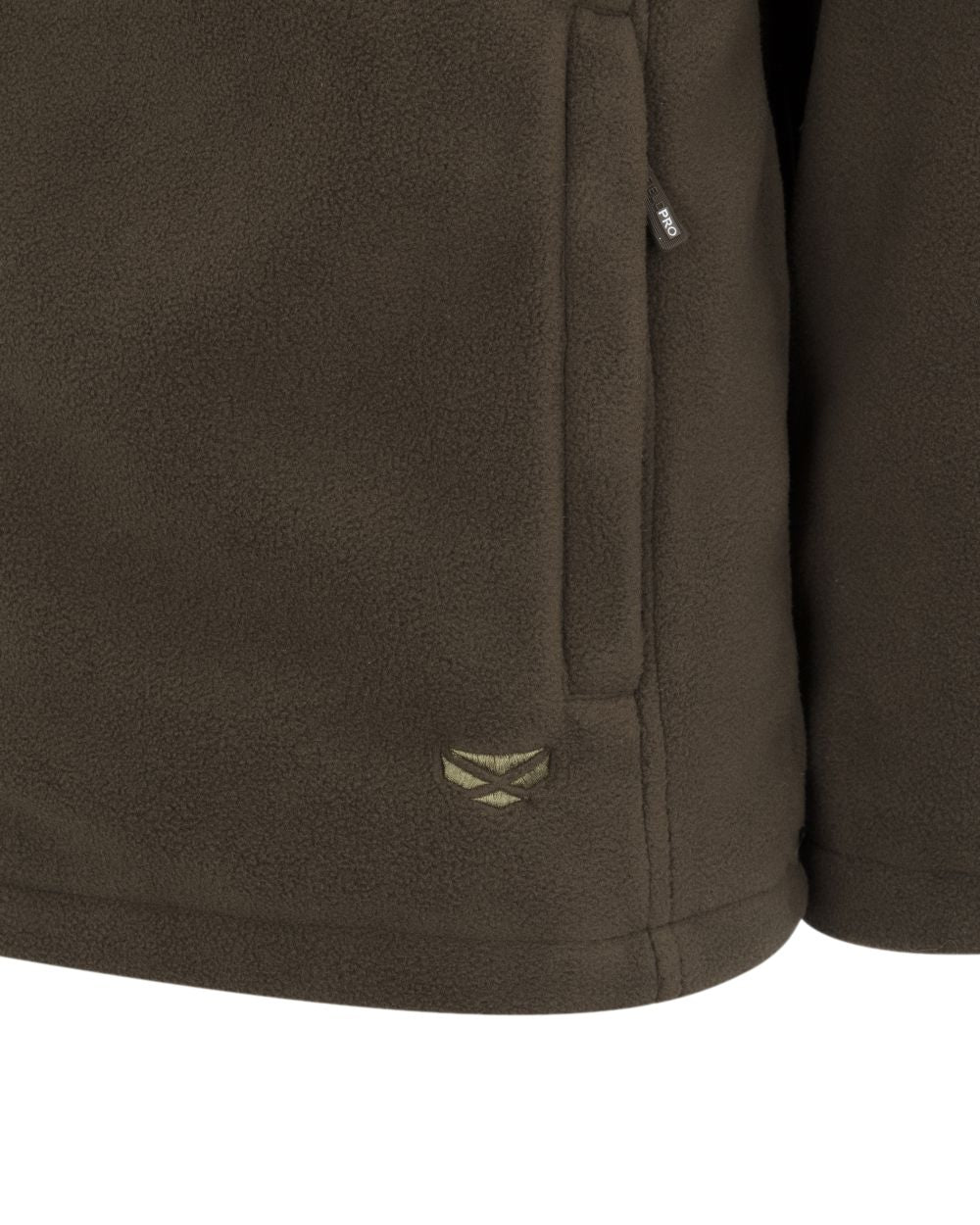 Green Coloured Hoggs of Fife Ghillie II Padded Waterproof Fleece Jacket on white background 