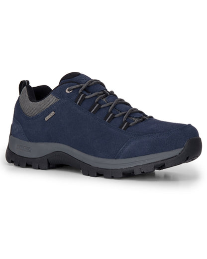 Navy coloured Hoggs of Fife Glen Lyon Waterproof Hiking Shoes on white background 