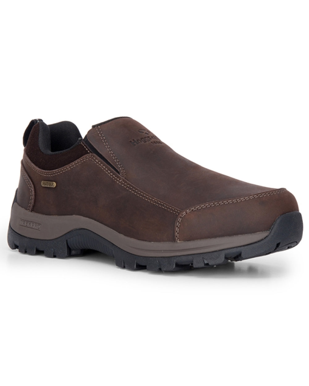 Brown coloured Hoggs of Fife Glenshee Waterproof Slip On Shoes on white background 