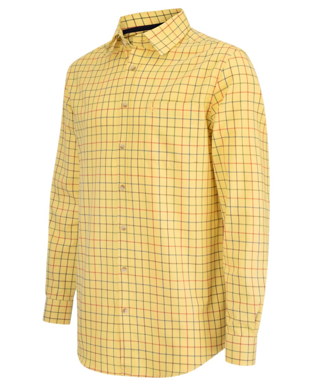 Gold Tattersall Coloured Hoggs of Fife Governor Tattersall Shirt on white background 