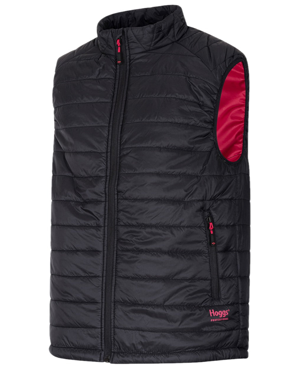 Black Red Coloured Hoggs of Fife Granite Rip-Stop Gilet on white background 