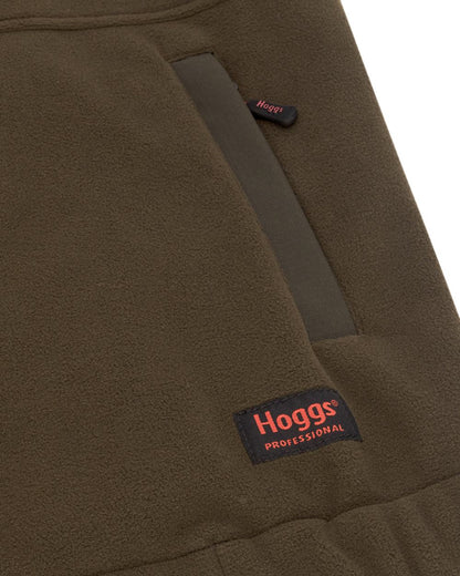 Green Coloured Hoggs of Fife Green King II 1/4 Zip Bonded Fleece on white background 