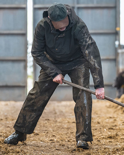 Green Coloured Hoggs of Fife Green King II Waterproof Jacket on outdoor background 