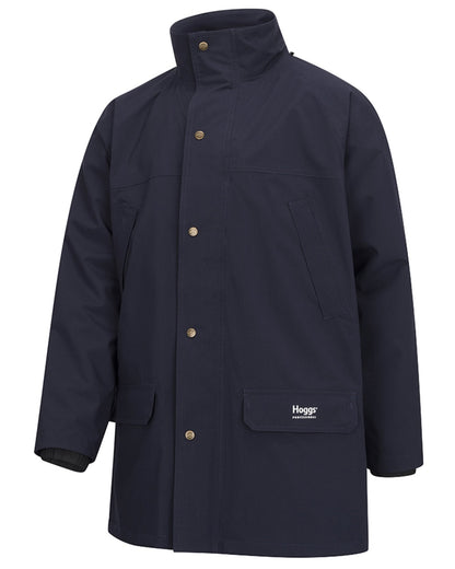 Navy Coloured Hoggs of Fife Green King II Waterproof Jacket on white background 