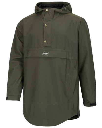 Green Coloured Hoggs of Fife Green King II Waterproof Smock on white background 