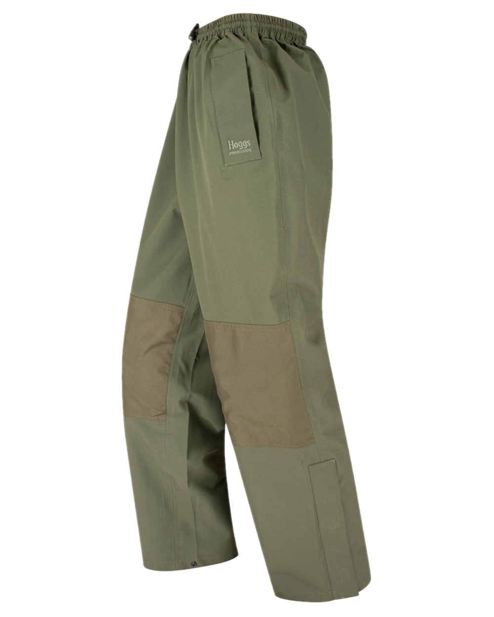 Green Coloured Hoggs of Fife Green King II Waterproof Trousers on white background 