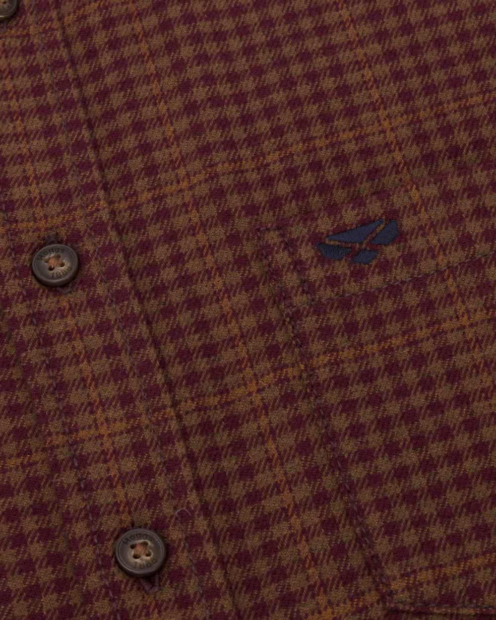 Rust Coloured Hoggs of Fife Harris Cotton Twill Check Shirt on white background 