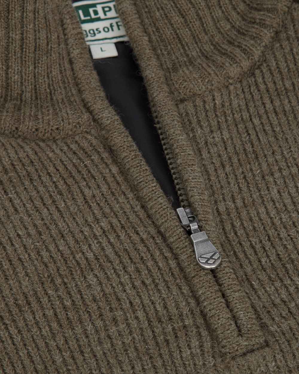 Meadow Green Coloured Hoggs of Fife Hebrides II Quarter Zip Windproof Pullover on white background 