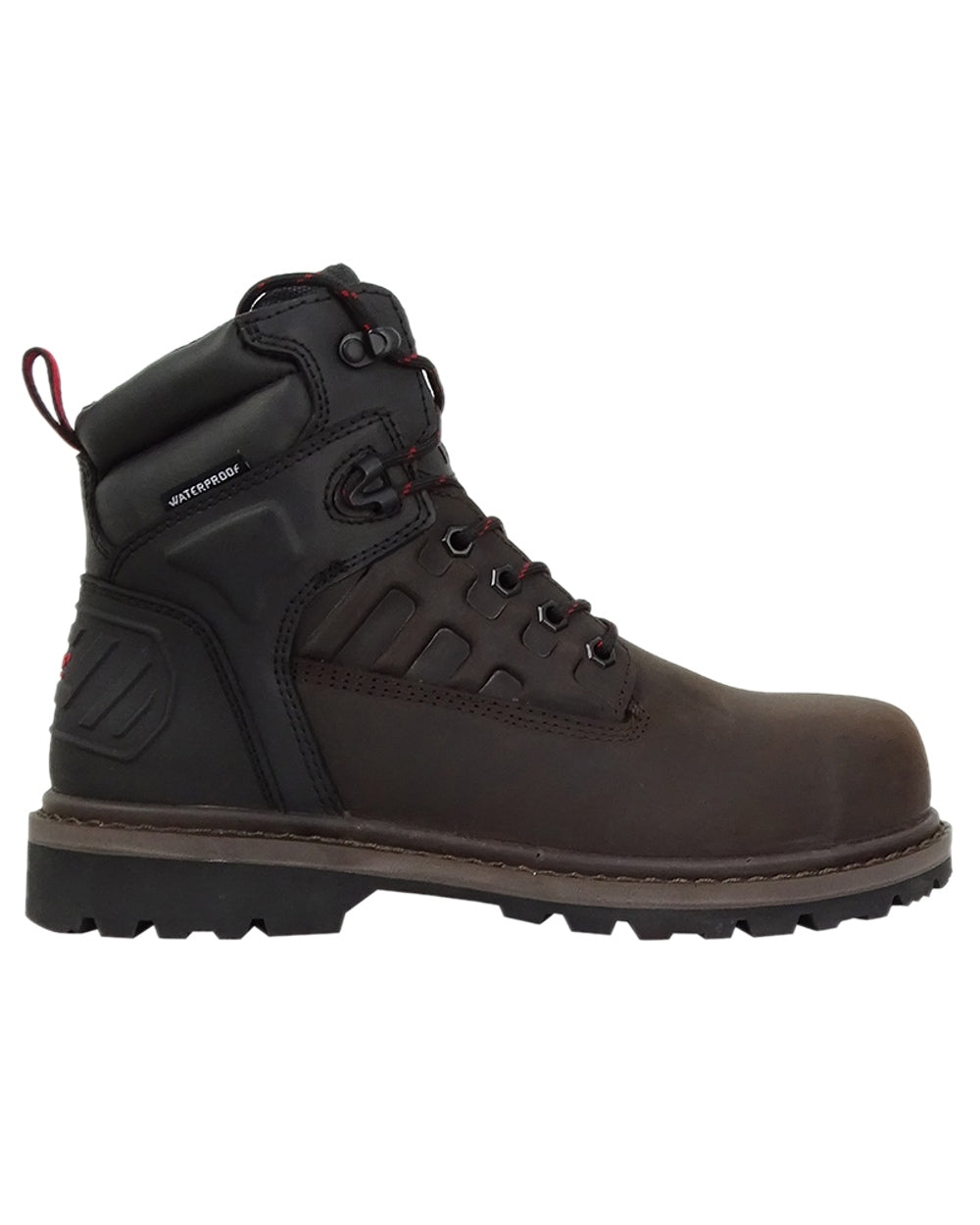 Crazy Horse Brown Coloured Hoggs of Fife Hercules Waterproof Safety Boots on white background 