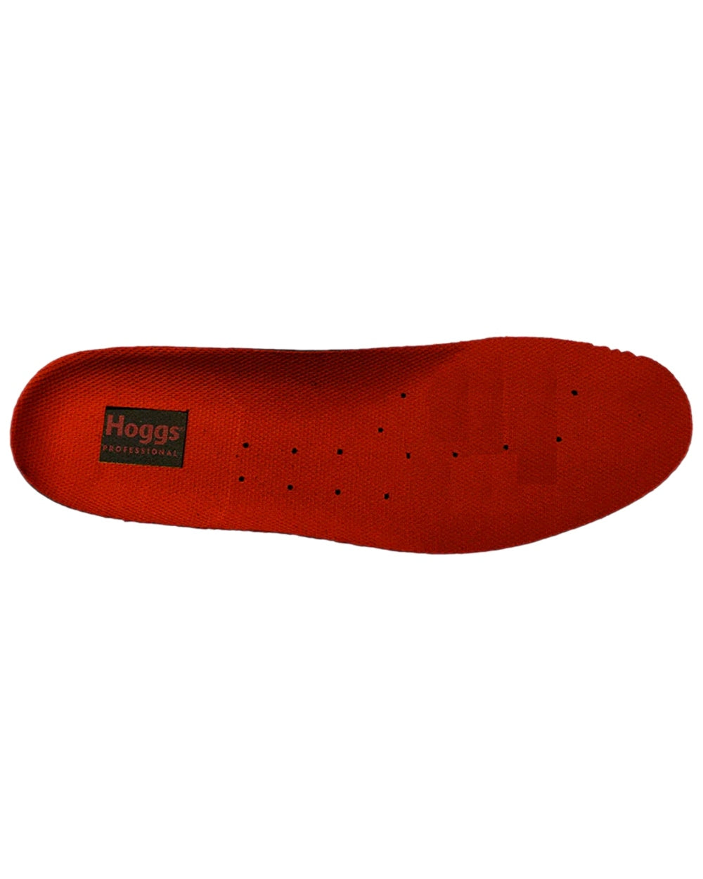 Red Coloured Hoggs of Fife Insoles on white background 