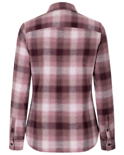 Burgundy Coloured Hoggs of Fife Isla Flannel Check Shirt on white background 