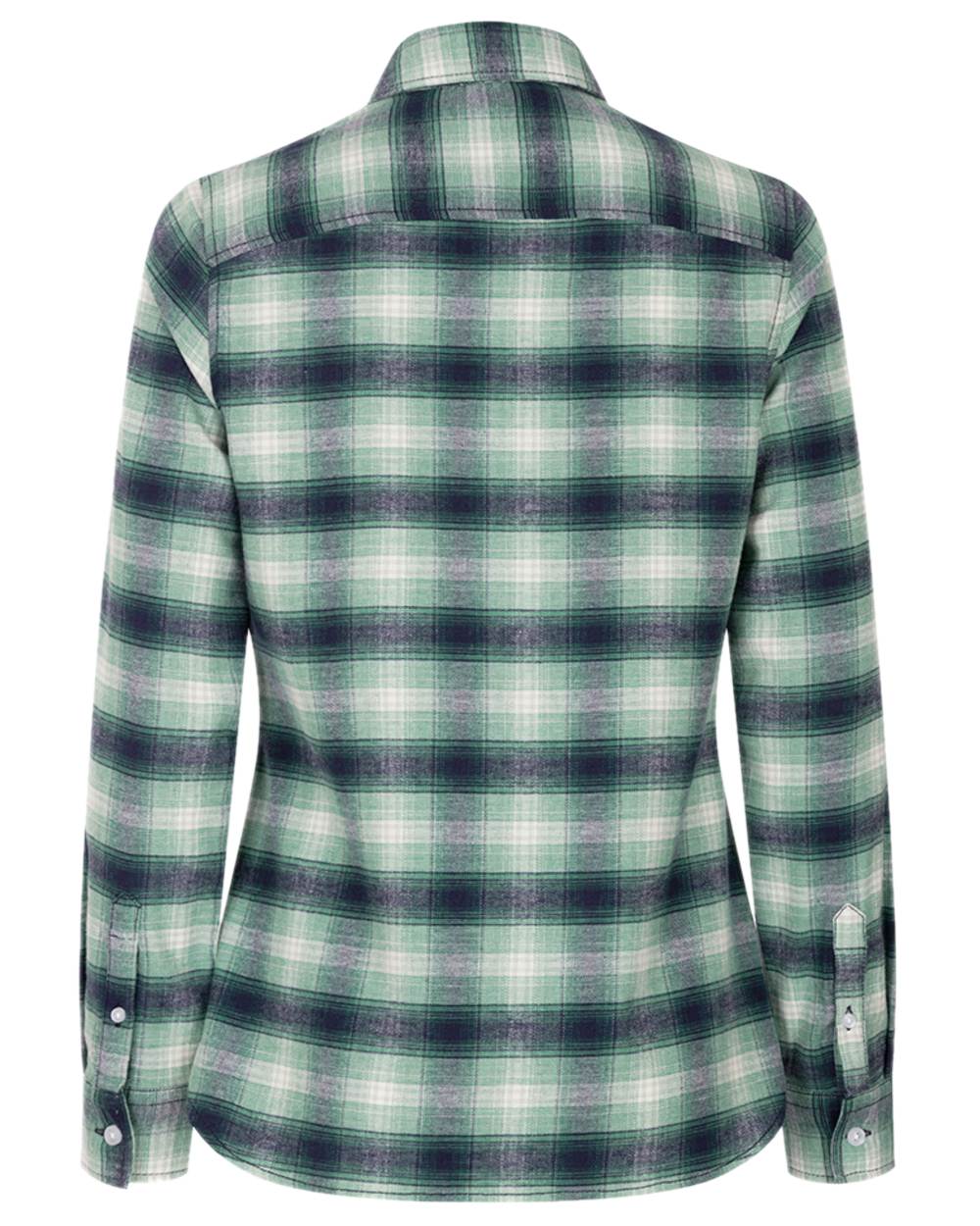 Green Coloured Hoggs of Fife Isla Flannel Check Shirt on white background 