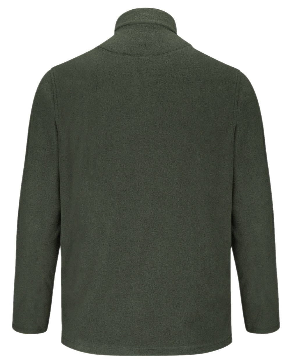 Dark Green coloured Hoggs of Fife Islander 1/4 Zip Micro Fleece Shirt on white background 