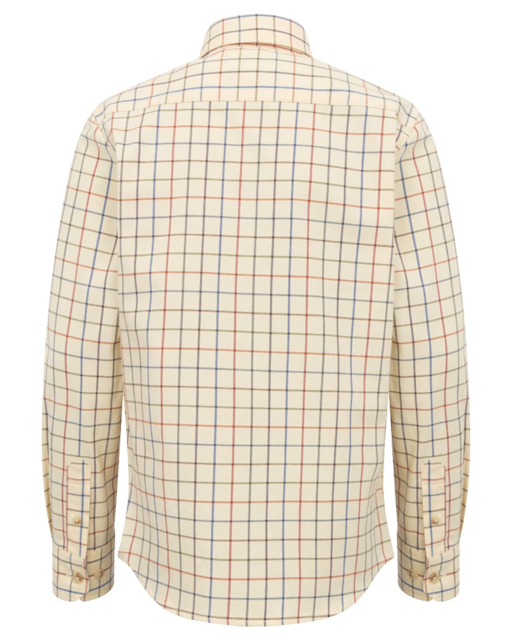 Barley coloured Hoggs of Fife Junior Laird Premier Tattersall Shirt on white background 