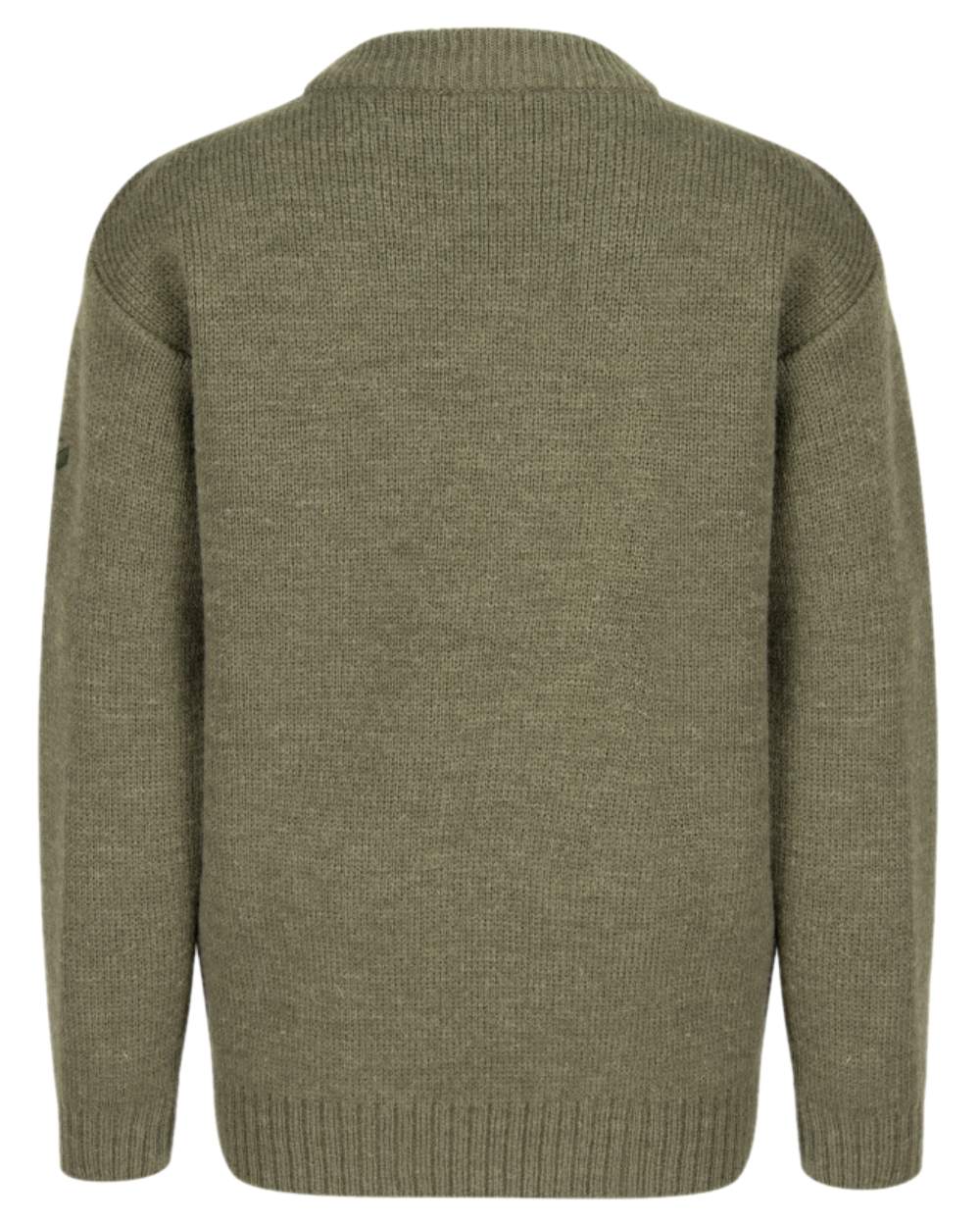 Soft Marled Green Coloured Hoggs of Fife Junior Melrose Pullover on white background 