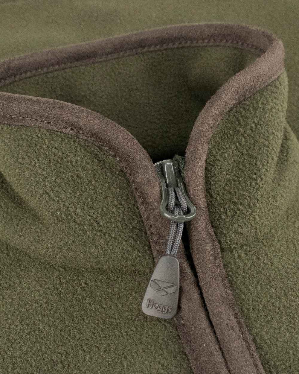 Green Coloured Hoggs of Fife Junior Woodhall Fleece Gilet on white background 