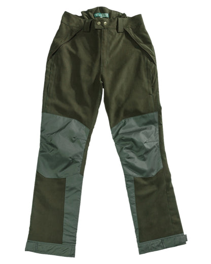 Olive Green Coloured Hoggs of Fife Kincraig Waterproof Field Trousers on white background 