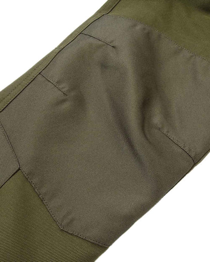 Olive Green Coloured Hoggs of Fife Kincraig Waterproof Field Trousers on white background 