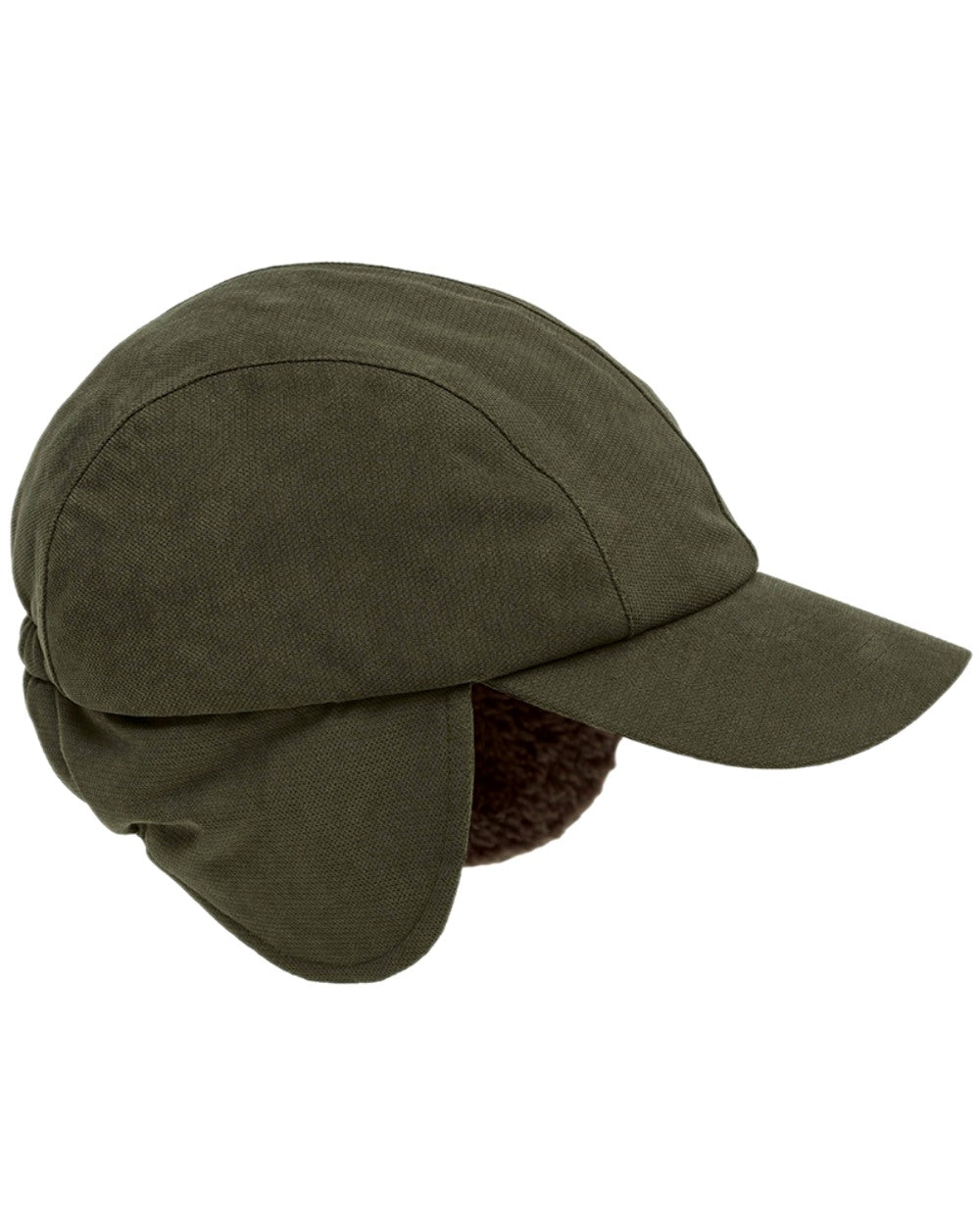 Olive Green Coloured Hoggs of Fife Kincraig Waterproof Hunting Cap on white background 