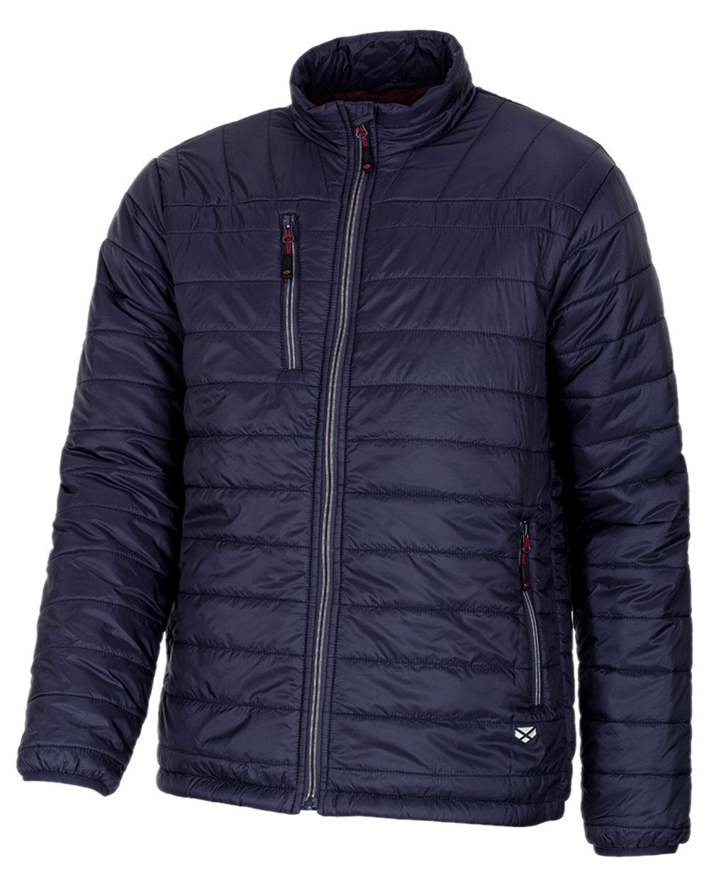 Navy Merlot Coloured Hoggs of Fife Kingston Lightweight Quilted Jacket on white background 