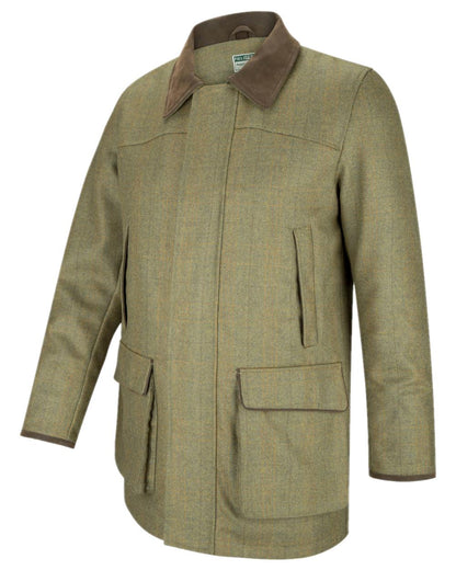 Autumn Bracken Coloured Hoggs of Fife Kinloch Technical Tweed Field Coat on white background 