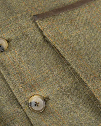 Autumn Bracken Coloured Hoggs of Fife Kinloch Technical Tweed Field Waistcoat on white background 