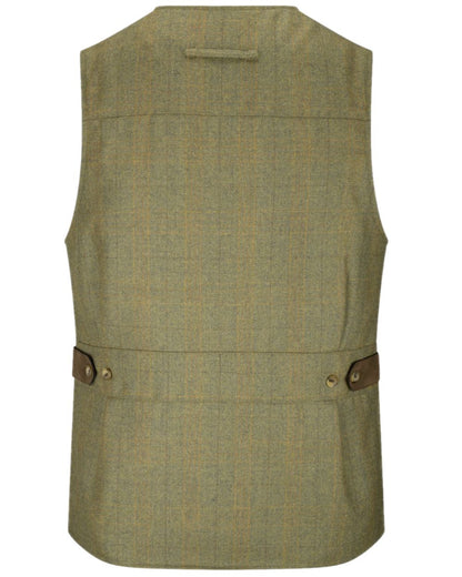 Autumn Bracken Coloured Hoggs of Fife Kinloch Technical Tweed Field Waistcoat on white background 