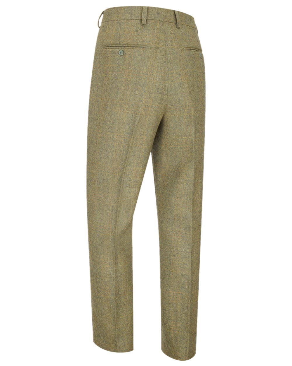 Green Coloured Hoggs of Fife Kinloch Tweed Trousers on white background 