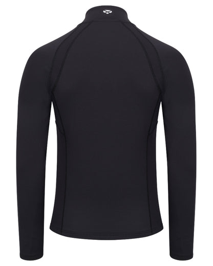 Black coloured Hoggs of Fife Ladies Skye Active Quarter Zip Top on white background 