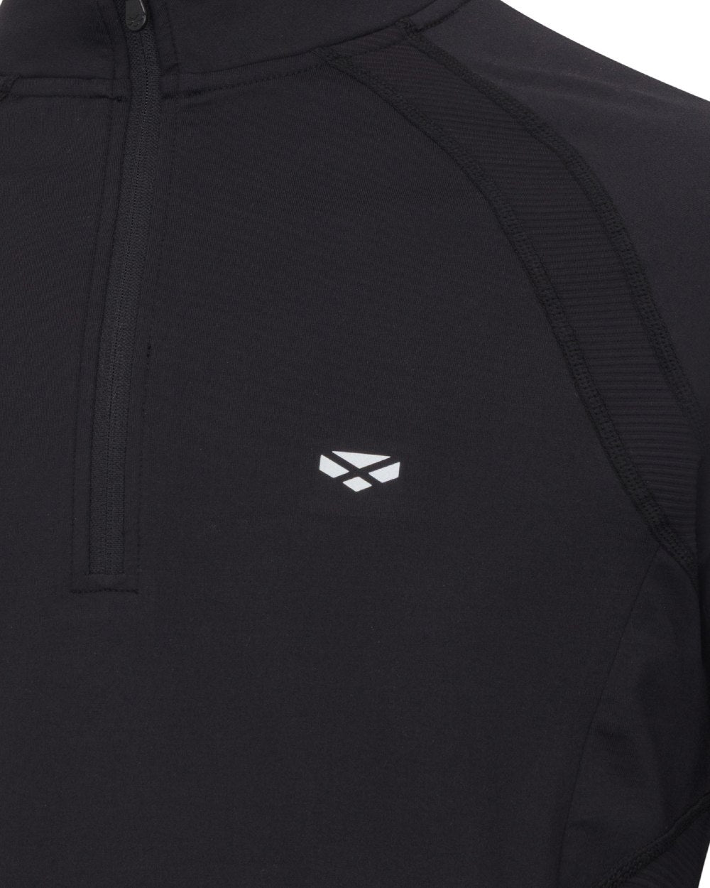 Black coloured Hoggs of Fife Ladies Skye Active Quarter Zip Top on white background 