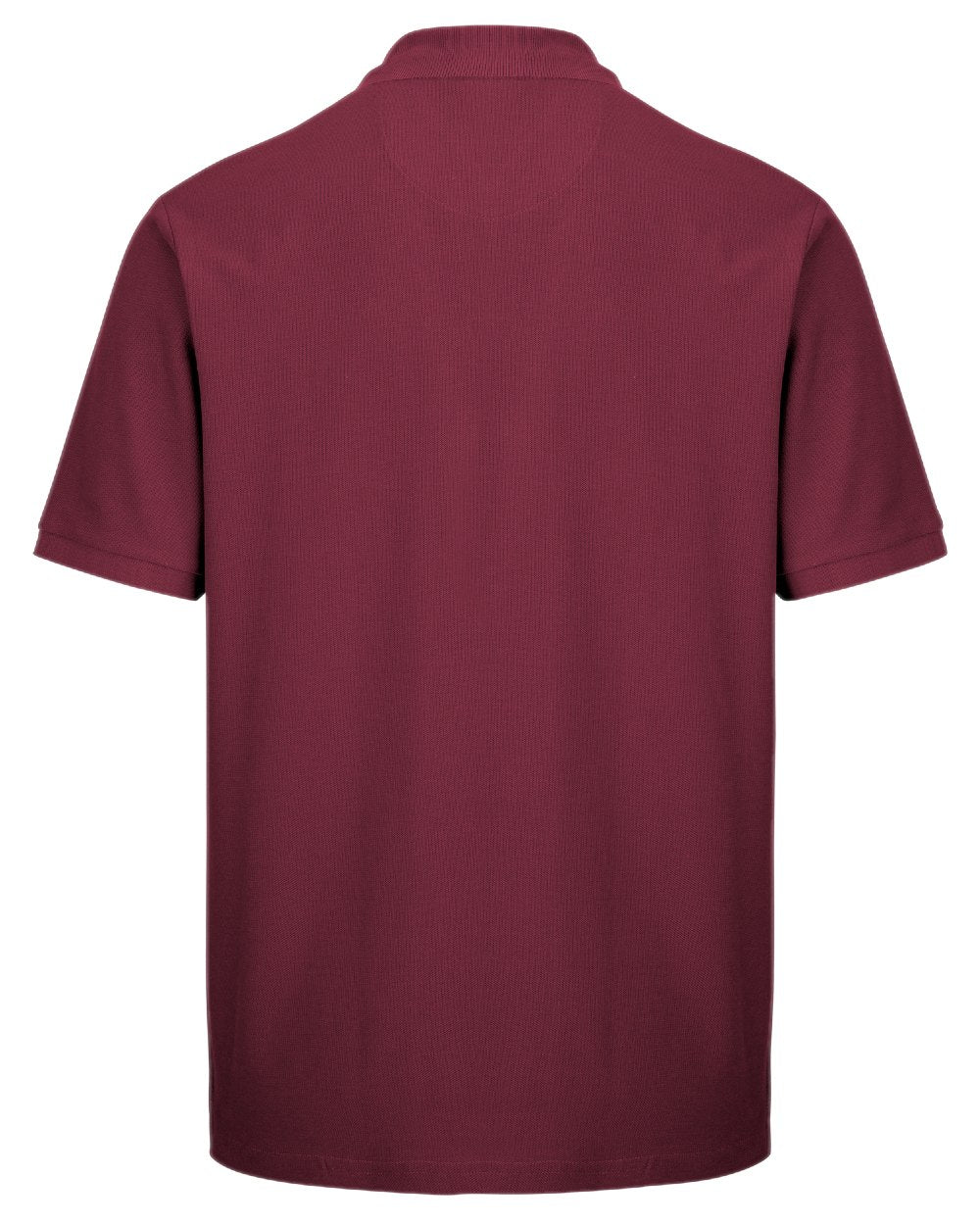 Bordeaux Coloured Hoggs of Fife Largs Pique Polo Shirt on white background 