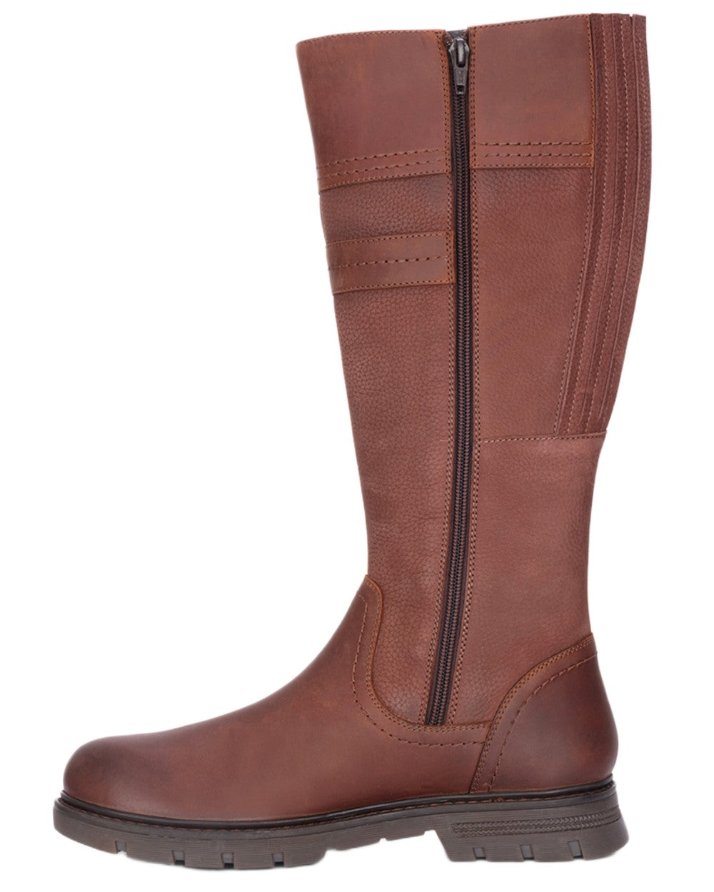Oxblood Coloured Hoggs of Fife Letham Country Waterproof Boots on white background 