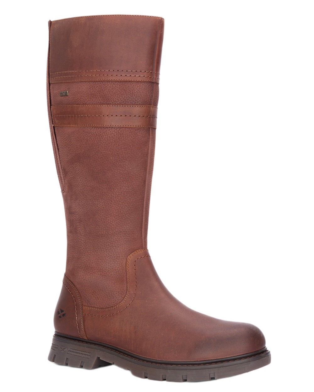 Oxblood Coloured Hoggs of Fife Letham Country Waterproof Boots on white background 