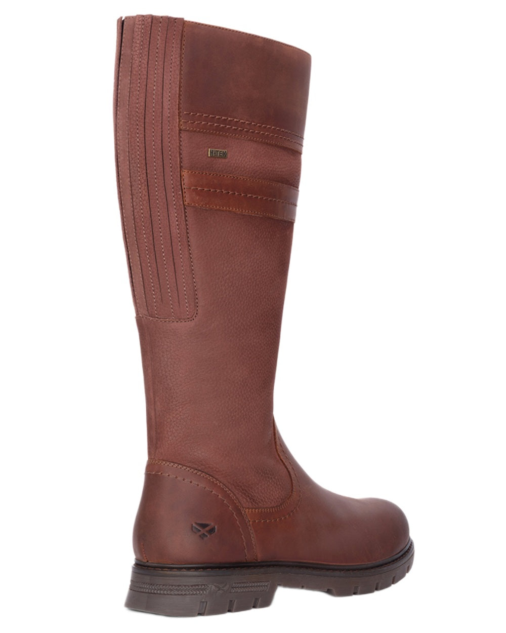 Oxblood Coloured Hoggs of Fife Letham Country Waterproof Boots on white background 