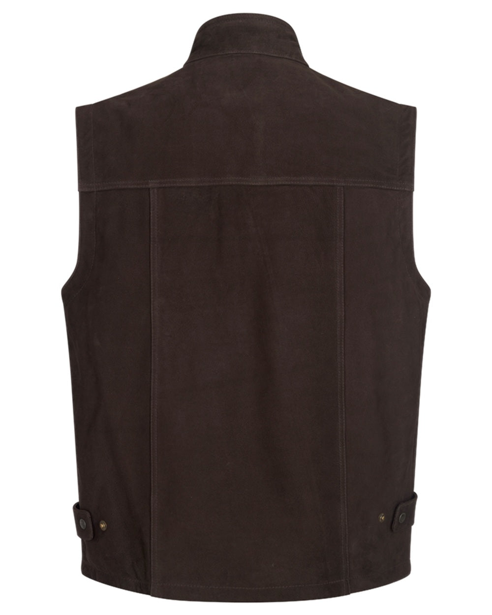 Chocolate Coloured Hoggs of Fife Lomond II Leather Waistcoat on white background 