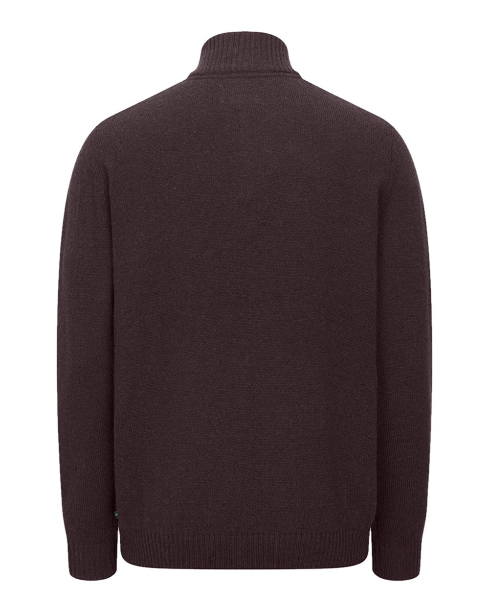 Redwood Coloured Hoggs of Fife Lothian II Quarter Zip Pullover on white background 