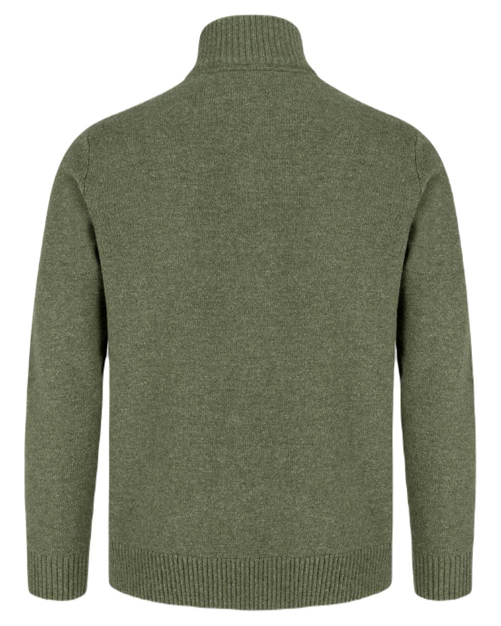 Thyme coloured Hoggs of Fife Lothian Zip Neck Pullover Clearance on white background 