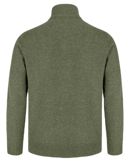 Thyme coloured Hoggs of Fife Lothian Zip Neck Pullover Clearance on white background 