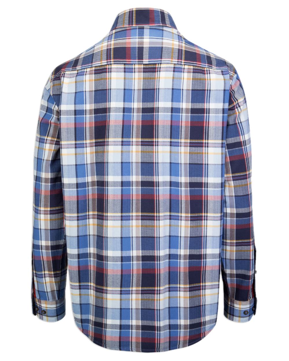 Blue White Check Coloured Hoggs of Fife Luthrie Plaid Shirt on white background 